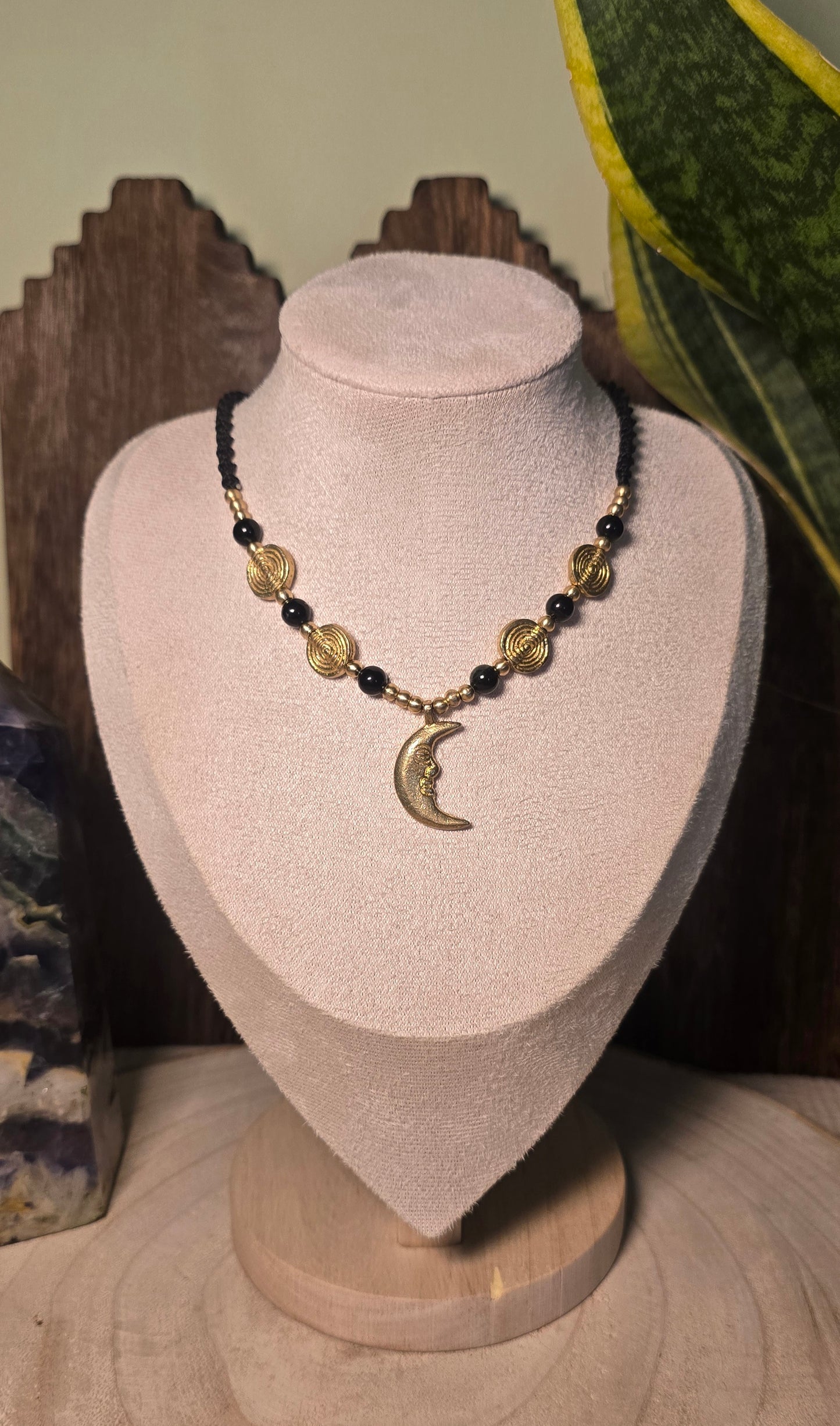 Brass moon pendant