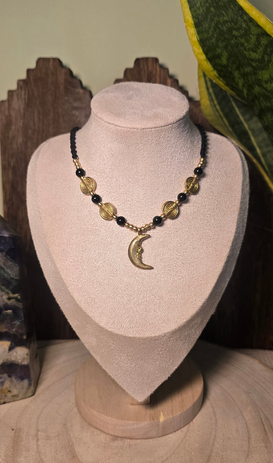 Brass moon pendant