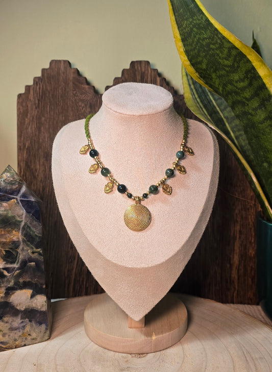 Green spiral pendant
